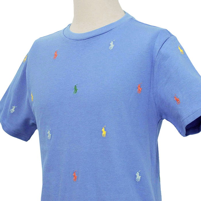 ラルフローレン ポニー刺繍半袖鹿の子Tシャツ ブルー