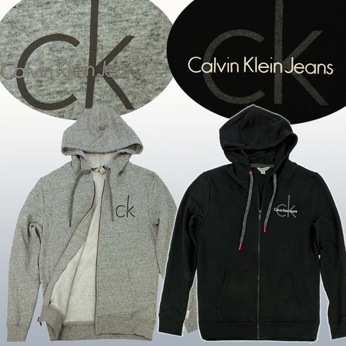 カルバンクラインフルジップパーカーCKロゴ Calvin Klein Jeans Mens