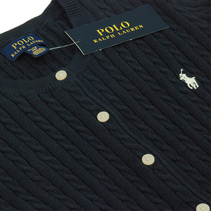 POLO ラルフローレンコットン ケーブル カーディガン セーター、カ 