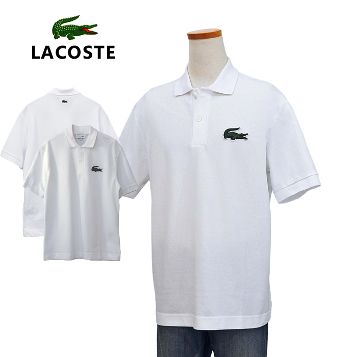 Lacoste ラコステ ビッグラコステ半袖プリントポロシャツ ホワイト