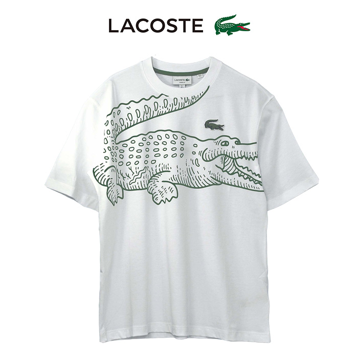 Lacoste ラコステ ビッグラコステ半袖プリントTシャツ ホワイト