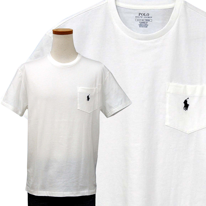 ラルフローレン ポケット付 半袖 Tシャツ　ホワイト 白