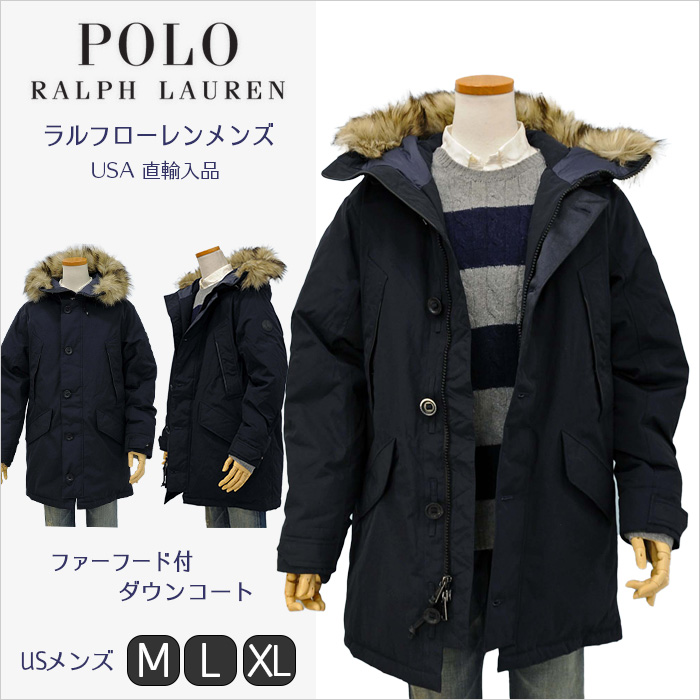 POLO ラルフローレンファーフード付 ダウンコート送料無料