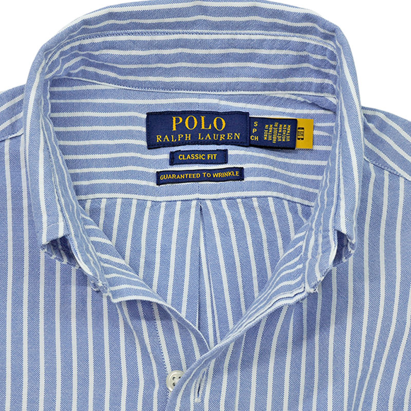 �����t���[���� �V���c �����l�b�N�u�����h�^�O�̃A�b�v�iPOLO RALPH LAUREN CLASSIC FIT�A�V���h�~���HGUARANTEED TO WRINKLE�̐D��l�[���\���j