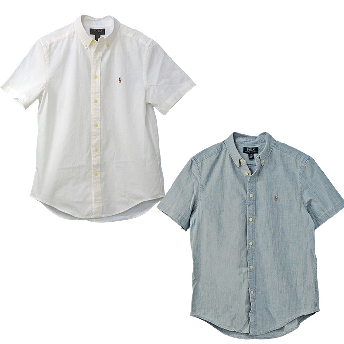POLO ラルフローレン半袖シャンブレーシャツ 半袖 カジュアル 
