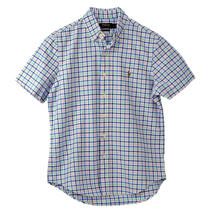 POLO ラルフローレンマルチチェック送料無料 半袖カジュアルシャツ