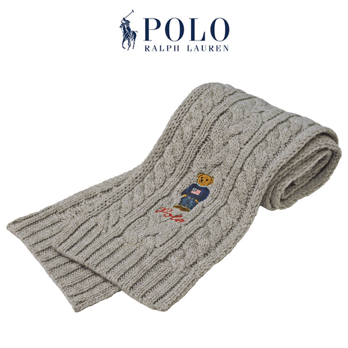 POLO ラルフローレンポロベア ケーブル編みマフラー送料無料