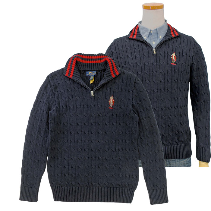 POLO ラルフローレン ポロベア ハーフジップ セーター