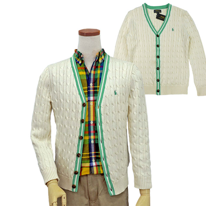 ポロ ラルフローレン ボーイズケーブル編み クリケット カーディガン