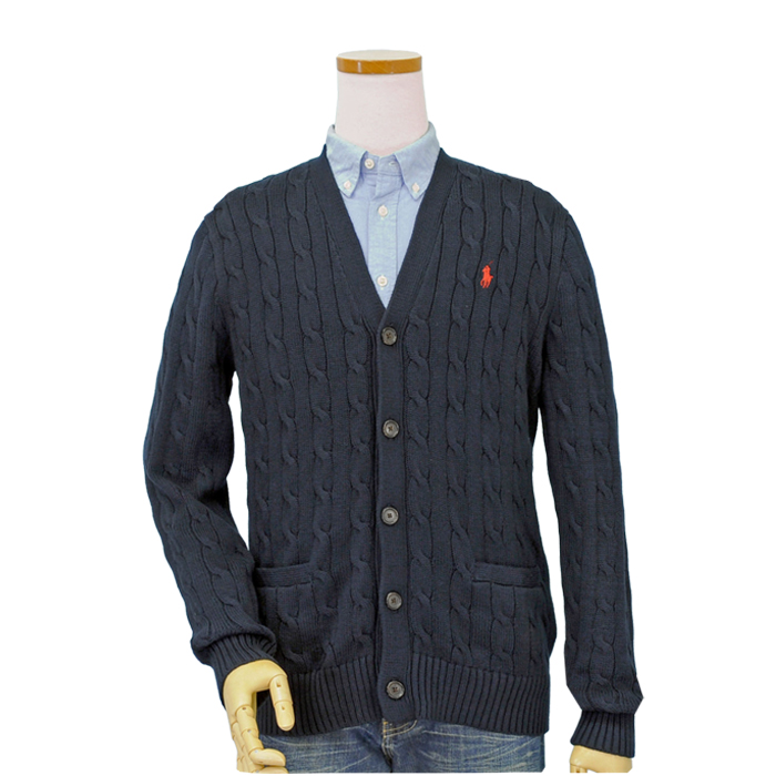 ‼️最高級‼️ リネン ニット カーディガン ラルフローレン ネイビー　NO3692 Ralph Lauren（ラルフローレン）カーディガン 紺 サイズ:M レディース