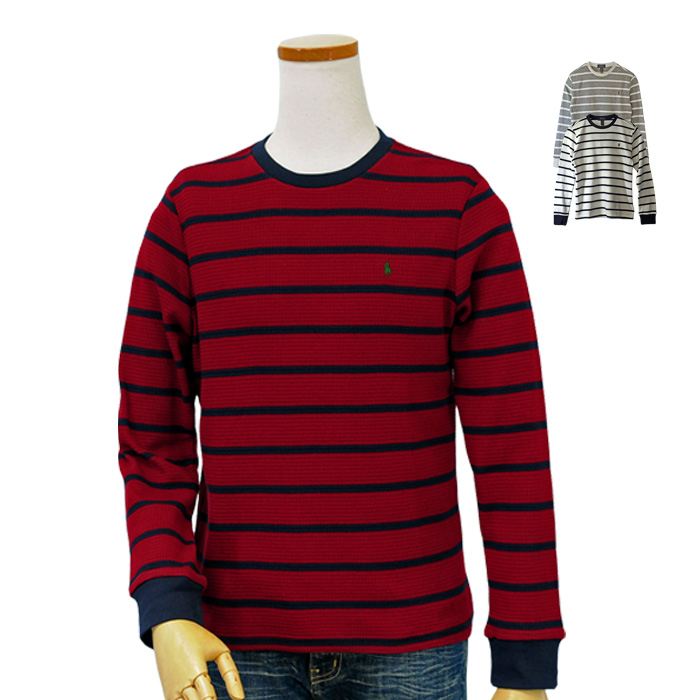 POLO ラルフローレン ボーイズ <br>ボーダー長袖サーマルTシャツ