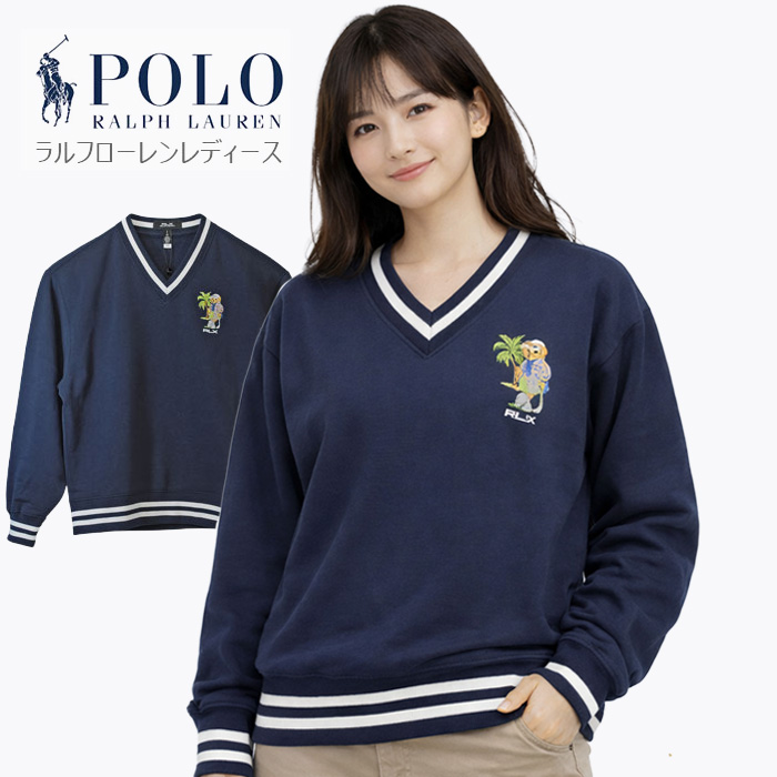 ポロ ラルフローレン レディースRLX ポロベア Vネック トレーナーPOLO