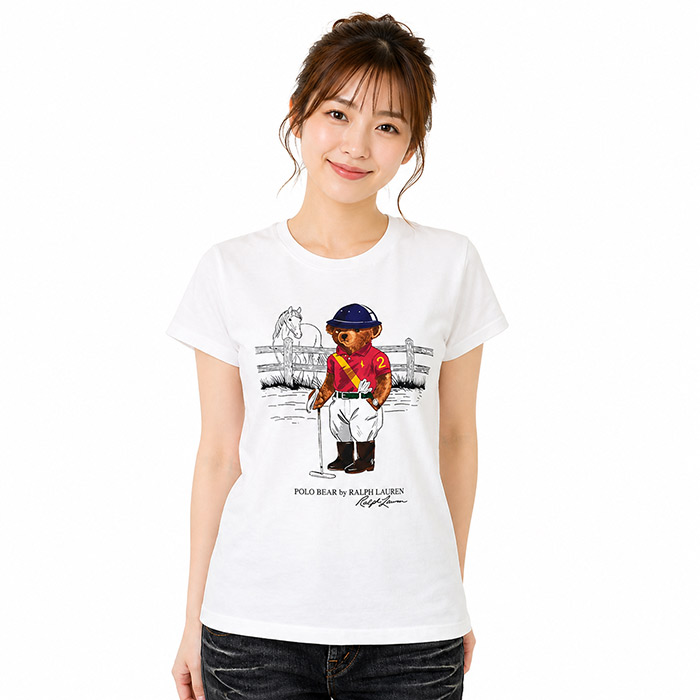 ラルフローレン ガールズ ポロベア Tシャツ ホワイト 313a96120
