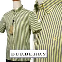 BURBERRYバーバリーMen'sマルチストライプ 半袖シャツ 半袖カジュアル 