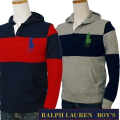 Ralph Lauren Boy's ビッグポニーカラーブロック パーカー