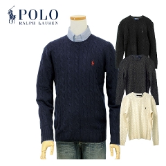 POLO ラルフローレンカシミヤ混 ケーブル ウールセーター送料無料