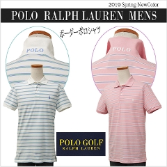 POLO GOLF Ralph Lauren Men's 半袖 ボーダー鹿の子ポロシャツ