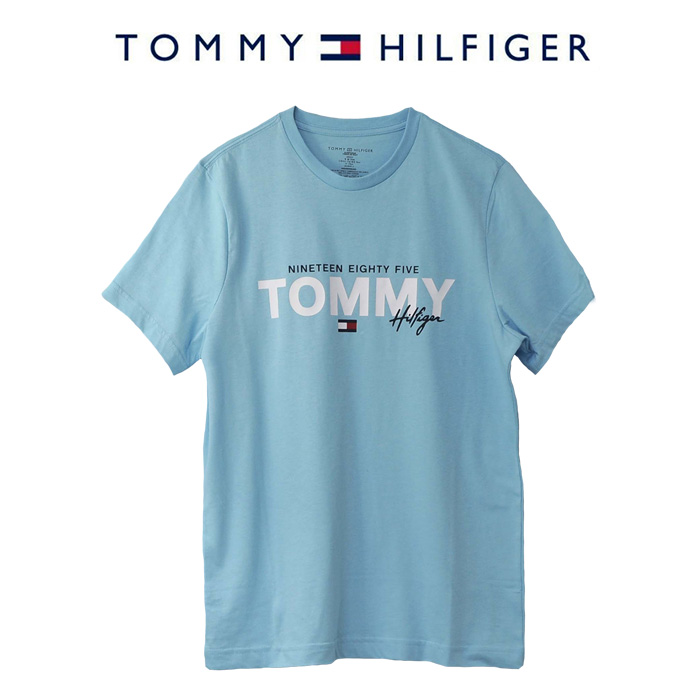 トミーヒルフィガー 半袖Tシャツ スカイブルー